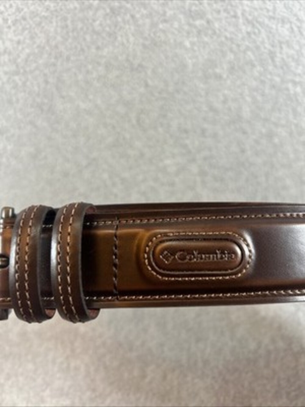 Colombia Sportswear Men's Leather Adjustable Belt Brown Size 46-48 New W/O Tags - Picture 2 of 6